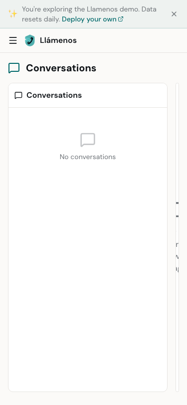 Conversations - Mobile view